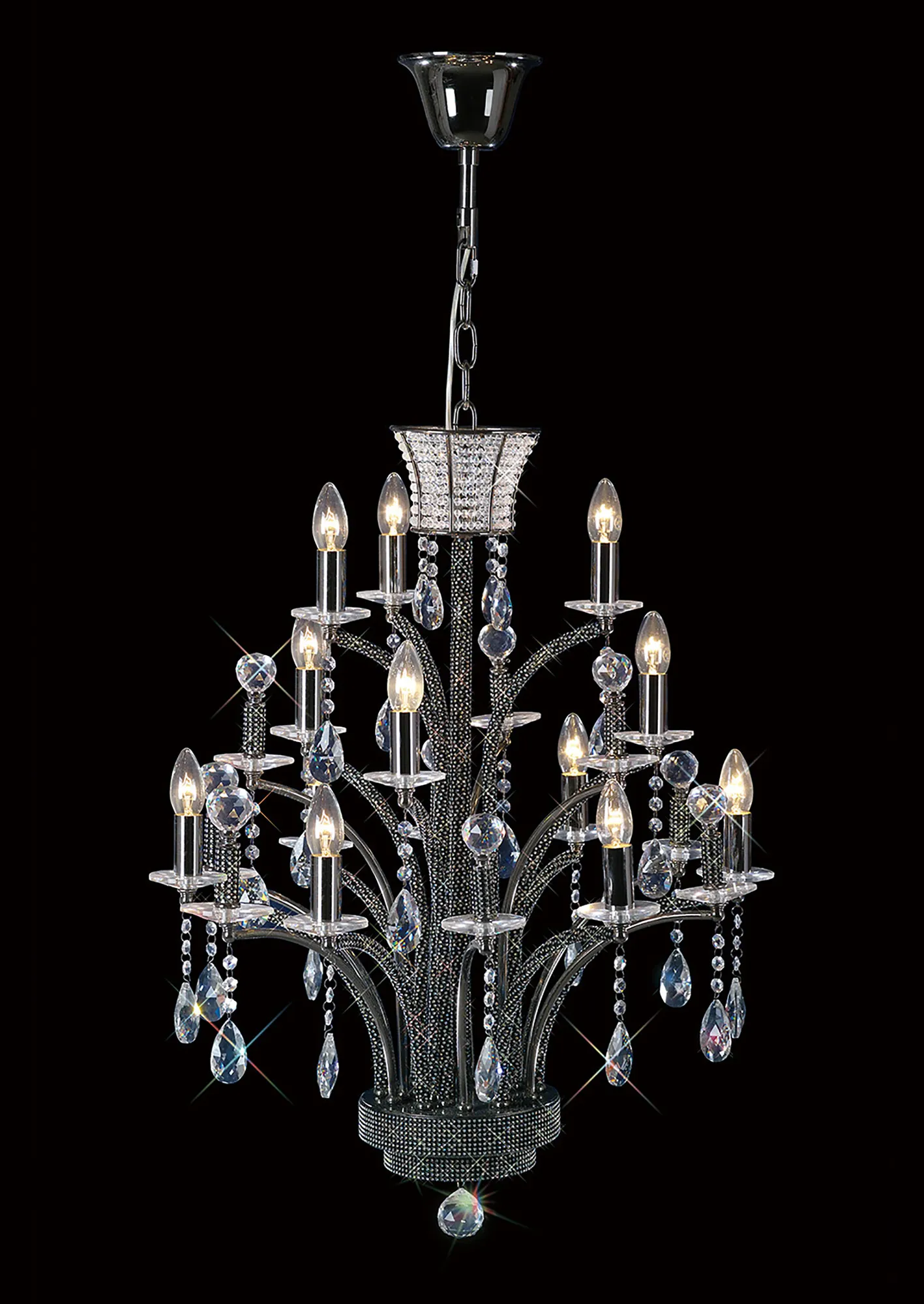 Orlando Crystal Ceiling Lights Diyas Multi Arm Crystal Fittings